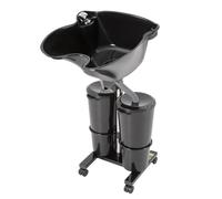 Lavabo mobile, coiffeur, réglable en hauteur, avec double seau, bac de salon portable, shampooing profond pour la maison, le salon, le salon de coiffure
