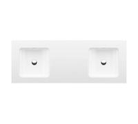 Lavabo mural BetteOne, 2 bennes, sans trou de robinetterie, A142 1400 x 530 mm,