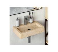 Lavabo mural crème 38x24x6,5 cm marbre 149186