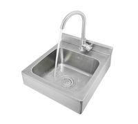 Lavabo mural de cuisine en acier inoxydable avec robinet, lave-mains, usage professionnel pour la restauration, les toilettes, les salles de bains, etc.