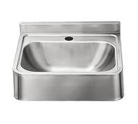 Lavabo Mural en Acier Inoxydable, lavabo de Salle de Bain, évier à Poser Simple avec Robinet et Tuyau d'évacuation, utilisé dans Les Bars, cafés et Cuisines (Transparent G)