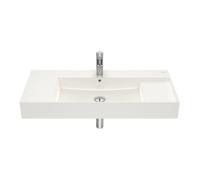 Lavabo mural en FINECERAMIC® avec trop-plein Inspira Square 1000X490 Beige - ROCA A32752A650