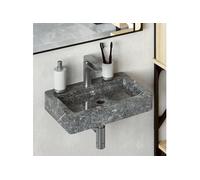 Lavabo mural gris 38x24x6,5 cm marbre