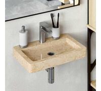 Lavabo Mural Gris 38x24x6,5cm Marbre Vasque Lave-mains Salle de Bain vidaXL