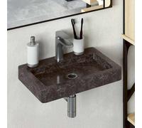Lavabo Mural Gris 38x24x6,5cm Marbre Vasque Lave-mains Salle de Bain vidaXL