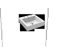 Lavabo mural Kaldewei Puro 3163, 460 x 460 x 120 mm, 901306033001, Exécution: avec 3 trous taraudés