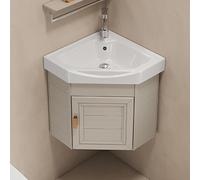 Lavabo mural utilitaire, meuble de salle de bain d'angle avec lavabo, robinet d'eau chaude et froide, grand espace de rangement for les petits espaces, for (taille: 38cm/14,96po, couleur: C)(D,51cm/20