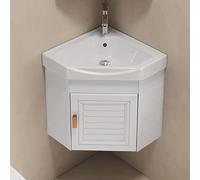 Lavabo mural utilitaire, meuble de salle de bain d'angle avec lavabo, robinet d'eau chaude et froide, grand espace de rangement for les petits espaces, for (taille: 38cm/14,96po, couleur: C)(C,48cm/18