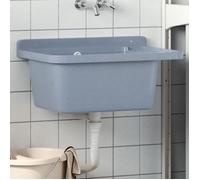 Lavabo mural - vidaXL - Résine - Gris - 60x40x28 cm - Trou de trop-plein
