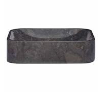 Lavabo noir - 40 x 40 x 10 cm - Marbre | Fabriqué à la main en marbre, robuste, facile à nettoyer, charme moderne, pour salle de bain et buanderie