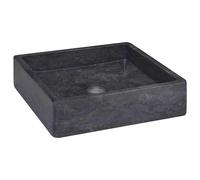 vidaXL Lavabo Vasque à poser Marbre Noir 40x40x10 cm