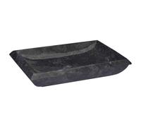 vidaXL Lavabo de Salle d'eau Vasque à Poser de Toilette Lave-Mains de Salle de Bain Lavabo de Salle d'eau Maison Intérieur Noir 50x35x10 cm Marbre