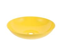 Lavabo Oculaire D'urgence Rond Jaune en Plastique ABS pour Station | Cuve de Remplacement pour Unités à Double Jet, Orifice D'évacuation, Usage Maintenance et Atelier