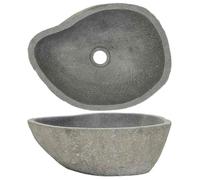 Lavabo Ovale (37-46)x(29-36) cm - vidaXL - pierre de rivière - (37-46) x (29-36) cm - 4 5 cm 4171348