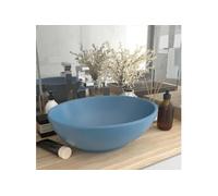 Vidaxl Lavabo Ovale De Luxe Bleu Clair Mat 40x33 Cm Céramique