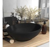 Lavabo Ovale de Luxe Gris Foncé Mat Céramique Vasque Lave-mains Maison vidaXL