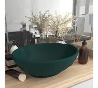 Lavabo Ovale de Luxe Gris Foncé Mat Céramique Vasque Lave-mains Maison vidaXL