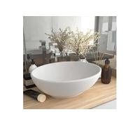 Lavabo Ovale de Luxe Vasque à Poser de Toilette Lave-mains de Salle de Bain Salle Cosmétique Maison Intérieur Blanc 146921