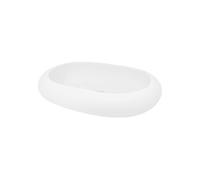 Lavabo Ovale de Salle de Bain, 630x420x120 mm, en Céramique, Blanc, Vasque à