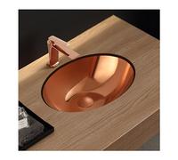 Lavabo ovale en acier inoxydable avec bouchon de vidange pop-up - Lavabo moderne galvanoplastie pour balcon, salle de bain