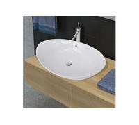 Lavabo ovale en céramique avec trop plein 59 x 38,5 cm