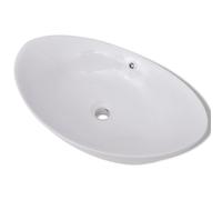 Lavabo ovale en céramique avec trop plein 59 x 38,5 cm