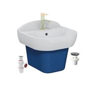 Lavabo pour enfant Sento Kids 45 cm + Cache siphon bleu + siphon et bonde WIRQUIN