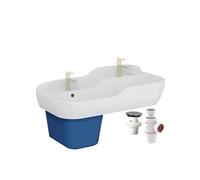 Lavabo pour enfant Sento Kids 85 cm + cache siphon bleu + siphon et bonde WIRQUIN