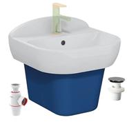 Lavabo pour enfant VITRA Sento Kids 45 cm + Cache siphon bleu + siphon et bonde WIRQUIN