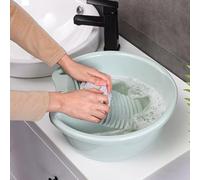 Lavabo pour lavage à la main des vêtements et des petits articles délicats - En antidérapant - Pratique Bassin de lavage des, à léger et pratique, planche à laver les (Light Blue, 33.5x37x14.5cm)