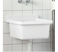 vidaXL Lavabo mural utilitaire 40x40x24 cm résine blanc