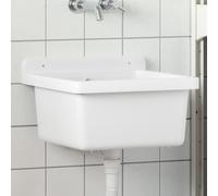 Lavabo pour montage murale blanc 40x40x24 cm résine lavabo utilitaire vidaXL