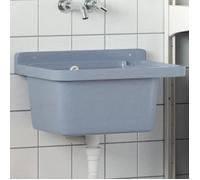 vidaXL Lavabo mural utilitaire résine gris 50x35x24 cm