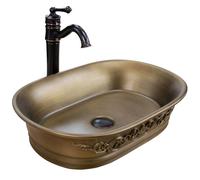 Lavabo Rea Wilma Rustic Lavabo Monolite Cuivre 55X38X13Cm