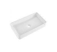 Lavabo rectangulaire 609 x 351 mm vasque à poser en céramique blanche au-dessus du comptoir style lumineux