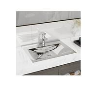 Lavabo rectangulaire en céramique gris - vidaXL - 60x46x16 cm - Avec trop-plein et trou de robinet