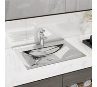 vidaXL Lavabo lave-mains vasque à poser avec trop-plein en céramique 60x46x16 cm