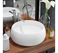Lavabo Rond Céramique Noir 40x15 cm Vasque Evier Salle de Bain Toilette vidaXL