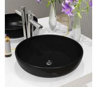 Lavabo rond Céramique Noir 42 x 12 cm