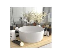 Lavabo rond de luxe Blanc mat 40x15 cm Céramique