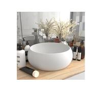 vidaXL Lavabo Rond de Luxe – Vasque à poser en céramique blanc mat 40x15 cm