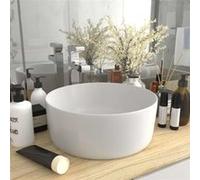 Lavabo rond de luxe Blanc mat 40x15 cm Céramique