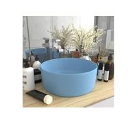 Lavabo rond de luxe Bleu clair mat 40x15 cm Céramique Bleu G