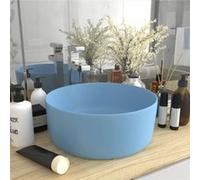 Lavabo rond de luxe Bleu clair mat 40x15 cm Céramique Bleu G