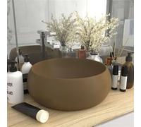 Vidaxl Lavabo Rond De Luxe Crème Mat 40x15 Cm Céramique