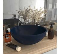 vidaXL Lavabo Rond de Luxe de Salle de Bain Vasque à Poser de Toilette Lave-mains Salle Cosmétique Intérieur Bleu Foncé Mat 146968 Bleu G