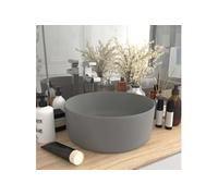 Lavabo rond de luxe Gris clair mat 40x15 cm Céramique