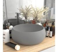 Lavabo rond de luxe Gris clair mat 40x15 cm Céramique