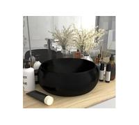 vidaXL Vasque à poser ronde De Luxe Noir mat 40x15 cm Céramique