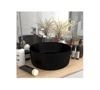 Lavabo rond de luxe Noir mat 40x15 cm Céramique Noir G